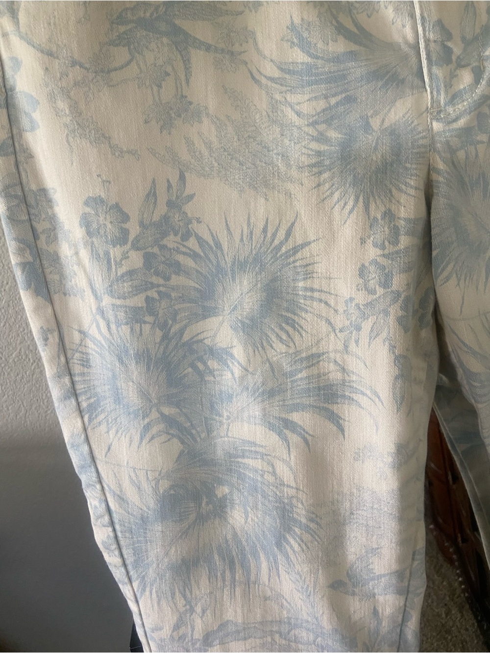 J. Jill Pale Blue Floral Slim Ankle Pants